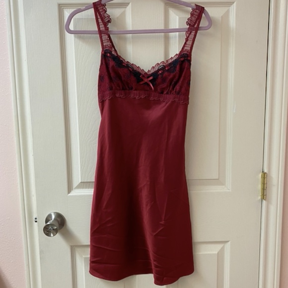 Intimates & Sleepwear Red Satin Slip Dress Poshmark